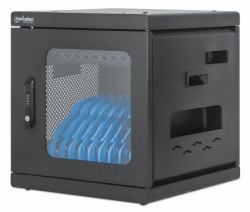 Manhattan 180924 Wagen / Schrank für das Management mobiler Geräte Schrank zur Verwaltung tragbarer Geräte Schwarz (Charging Cabinet/Cart Via Ac - Adapter [Eu] X10 Devices, - Desktop/Wall, Using...