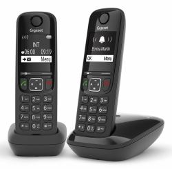 Gigaset AS690 Duo Analoges/DECT-Telefon Anrufer-Identifikation Schwarz 