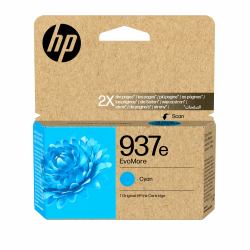 HP 937e EvoMore Cyan Original Ink Cartridge (HP 937E EVOMORE CYAN - EN/FR/IT/PT/ES INK CARTRIDGE)