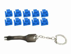 Microconnect MC-RJ45PORTBLOCK-B Schnittstellenblockierung RJ-45 Blau 10 Stück[e] (RJ45 Port blockers with key - tool blue, 10 pcs. - Warranty: 300M)