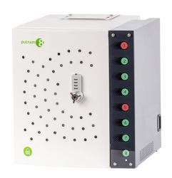LocknCharge LNC10530 Wagen / Schrank für das Management mobiler Geräte Schrank zur Verwaltung tragbarer Geräte Schwarz, Grau (Putnam 8 Mk3 Charging Station w/USB-C Cables - UK/EU)