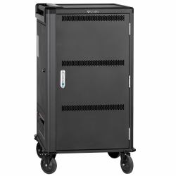V7 30 Devices Schuko AC Charge Cart - Secure, Store and Charge Chromebooks, Notebooks and Tablets. Padded shelves with durable dividers, rubber casters, IEC 62368-1 Certified (CHARGE CART 30 DEVICE...