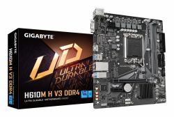 GIGABYTE H610M H V3 DDR4 Mainboard - Unterstützt Intel Core Prozessoren 14th CPUs, 4+1+1 Hybrid Phases Digital VRM, up to 3200MHz DDR4, 1xPCIe 3.0 M.2, GbE LAN, USB 3.2 Gen 1 (GIGA H610M H V3 DDR4...