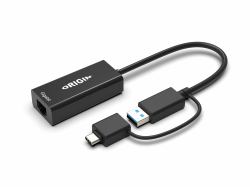Origin Storage USB3.0 or USB-C [with USB-C male to USB3.0 female adapter] to RJ45 Gigabit Adapter (USB3.0 or USB-C [with USB-C male to USB3.0 female adapter] to RJ45 Gigabit Adapter)