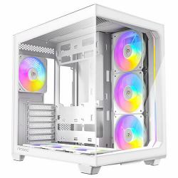 Antec C5 Midi Tower Weiß (Antec Constellation C5 Mid Tower Gaming Case, 1 x USB Type-C / 2 x USB 3.0, Tempered Glass Frotn and Side Window Panel, Dual Chamber Design, 6 x Pre-Installed Reverse Fan...