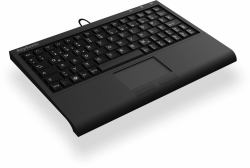 KeySonic ACK-3410 [DE] Super-Mini Tastatur, Smart-Touchpad, USB, schwarz 