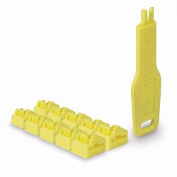 Lindy RJ45 Port Locks Yellow, 10x + 1 Key (RJ45 PORT LOCKS YELLOW 10X + 1 - KEY)
