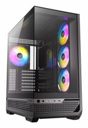 Antec C7 ARGB Midi Tower Schwarz (Antec Constellation C7 Mid Tower Gaming Case, 1 x USB Type-C / 2 x USB 3.0, Tempered Glass Front and Side Window Panel, Vertical Airflow, 4 x Pre-Installed ARGB LE...