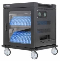 Manhattan 180948 Wagen / Schrank für das Management mobiler Geräte Wagen zur Verwaltung tragbarer Geräte Schwarz (Charging Cabinet/Cart Via Ac - Adapter [Eu] X32 Devices, - Trolley, Using Suppli...