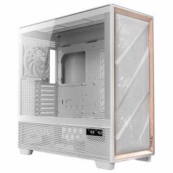 Antec FLUX PRO White EUV Full Tower Weiß, Holz (Antec Flux Pro Full Tower Gaming Case, 2 x USB 3.0 / 1 x USB Type-C Tempered Glass Side Window Panel, Antec Flux Airflow Channel, 6 Pre-Installed PW...