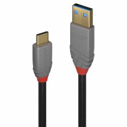 Lindy 3m USB 3.2 Type A to C Cable, 5A PD, Anthra Line (3M USB 3.2 TYP A AN C KABEL - 10GBIT/S ANTHRA LINE)