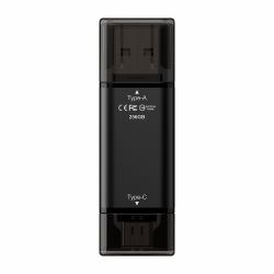 Team Group X1 MAX USB-Stick 256 GB USB Type-A / USB Type-C 3.2 Gen 2 [3.1 Gen 2] Schwarz 