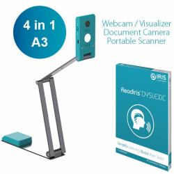 I.R.I.S. IRIScan Visualizer 7 + Readiris Dyslexic 2.0 Overhead-Scanner 4160 x 3120 DPI A3 Arktisblau, Silber (IRISCAN VISUALIZER 7 - DYSLEXIC)