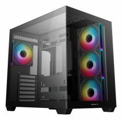DeepCool CG530 4F Midi Tower Schwarz (DeepCool CG530 4F Mid-Tower Case with Tempered Glass Panels, 4 Pre-Installed ARGB Fans, and Optimal Airflow Support, Black)