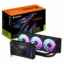 GIGABYTE AORUS GeForce RTX 5080 XTREME WATERFORCE 16G Grafikkarte - 16GB GDDR7, 256 Bit, PCI-E 5.0, 2805MHz Core Clock, 3 x DP 2.1a, 1 x HDMI 2.1b, NVIDIA DLSS 4, GV-N5080AORUSX W-16GD (GIGA VGA 16...