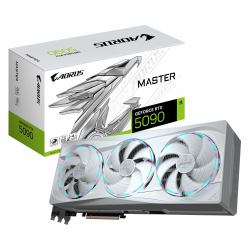 GIGABYTE AORUS GeForce RTX 5090 MASTER ICE 32G Grafikkarte - 32 GB GDDR7, 512 Bit, PCI-E 5.0, 2655MHz Kernfrequenz, 3 x DP 2.1a, 1 x HDMI 2.1b, NVIDIA DLSS 4, GV-N5090AORUSM ICE-32GD (GV-N5090AORUS...