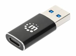 Manhattan 153980 Kabeladapter USB A USB C Schwarz (USB-C TO USB-A - ADAPTER-FEMALE/MALE 10GBPS BLACK)