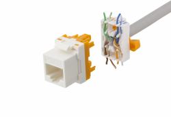 Deltaco MD-123 Drahtverbinder Cat6A Keystone jack Orange, Weiß (DELTACO MD-123 - modular indlÃ¦g)