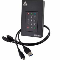 Apricorn Aegis Fortress L3 2 TB USB Typ-A auf USB Typ-C 3.2 Gen 1 [3.1 Gen 1] Schwarz (2TB Fotress L3 - **New Retail** - FIPS 140-2 Level 3,USB3.0Type A + C - Warranty: 36M)