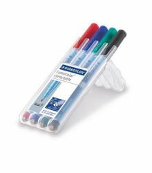 Staedtler Lumocolor correctable 305 Marker 4 Stück[e] Grün, Schwarz, Blau, Rot (STAEDTLER Folienstift 305F WP4-1 [305F)