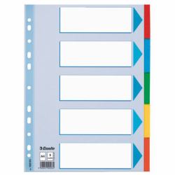 Esselte 100191 Tab-Register Leerer Registerindex Karton (Faneblade karton A4 5-delt)