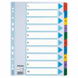 Esselte 100161 Tab-Register Numerischer Registerindex Karton (Esselte Mylar register karton A4 1-10)