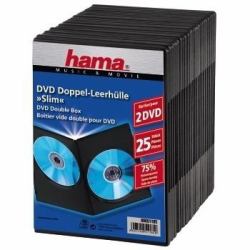Hama DVD Slim Double-Box 25, Black 2 Disks Schwarz (Hama DVD Slim Double-Box slim jewel ca)
