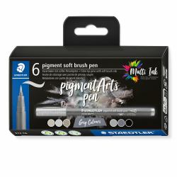 Staedtler Pigment Arts Soft Brush Pen Grey Colors Filzstift Grau 6 Stück[e] (Brush pen Pigment Arts soft ass grÃ¥/so)