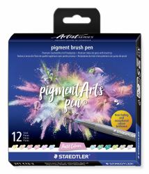 Staedtler Pigment Arts Brush Pen Pastel Colors Filzstift Mehrfarbig 12 Stück[e] (Brush pen Pigment Arts pastel ass [12])