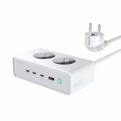 4smarts 540065 Ladegerät für Mobilgeräte Universal Silber, Weiß AC Schnellladung Drinnen (4Smarts Desk Charger GaN 65W with 3x U)