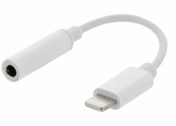 Deltaco IPLH-595 Handykabel Weiß 0,065 m 3.5mm Lightning (EPZI Lightning til hovedtelefon jackst)