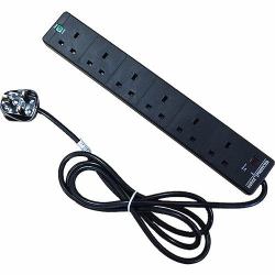 CNL 6W UK 13A SURGE PROTECT Bk 5M Lead