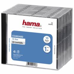 Hama CD Jewel Case Standard, Pack 10 1 Disks Transparent (Hama cd-hylster for lagring)