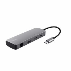 Trust 25672 Schnittstellen-Hub USB Typ-C Grau 