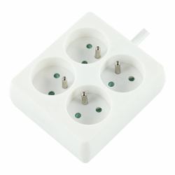 4-WAY POWER STRIP: WHITE - - 16A - 1.5M CABLE - CARRE - Warranty: 24M