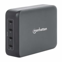 Manhattan 102728 Netzteil & Spannungsumwandler Schwarz (4 PORT MAINS 240W USB-C - CHARGER-FOR ALL LAPTOPS EACH POR)