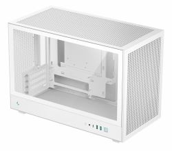 DeepCool CH260 WH Micro Tower Weiß (DeepCool CH260 White Micro-ATX Case, High-Airflow Compact PC Case with Tempered Glass Panel, USB-C Port, Supports 360mm Radiator, ATX PSU, Black)