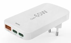 Hama 00201976 Ladegerät für Mobilgeräte Laptop, Powerbank, Smartphone, Tablets Weiß AC Schnellladung Drinnen (HAMA Charger 2x USB-C 1x USB-A Flat PD)