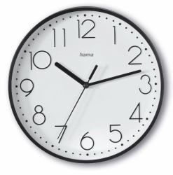 Hama Salina Quarzuhr Rund Schwarz, Weiß (HAMA Wall Clock Salina Diameter 22 cm)