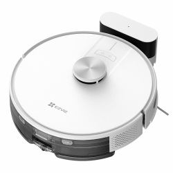 EZVIZ RE4 0,35 l Beutellos Weiß (1?2 in 1, Vacuum and Mopping 2?LDS Navigation3?4000 Pa Suction Power 4?4 Level Suction Adjustment5?Up to 300 m26?350mL Dust Box7?300mL Water Tank 8?Carpet Recognit...