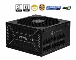 MSI MAG A850GLS PCIE5 Netzteil 850 W 24-pin ATX ATX Schwarz (MSI 850W GOLD F/M MAG A850GLS PCIE5)