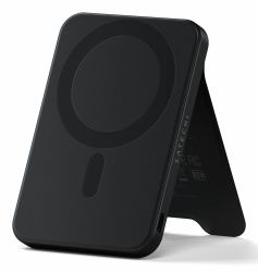 Satechi ST-B5Q2SK Powerbank 5000 mAh Kabelloses Aufladen Schwarz (Satechi Qi2 5K Power Bank & Stand [Black)