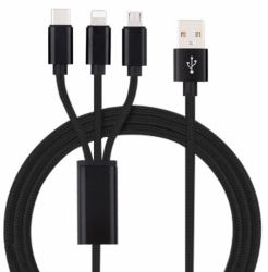 Insmat 133-1003 USB Kabel 1,2 m USB A USB C/Micro-USB B/Lightning Schwarz 