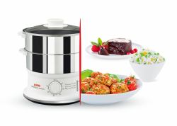 Tefal VC1451 Dampfgarer 2 Korb/Körbe Arbeitsplatte Edelstahl, Weiß (Tefal Convenient Series VC1451,Ã steam)