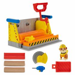 Rubble & Crew - Werkstatt Spielset mit 2 Werkzeug-Aufsätzen, 1 Rubble Hundefigur, 85g Kinetic Sand Build-it Sand und 1 Sandform (Rubble & Crew Rubbleâs Workshop)