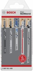 Bosch 2 607 011 438 Sägeblatt für Stichsägen, Laubsägen & elektrische Sägen Stichsägeblatt Hartmetall 15 Stück[e] (Bosch Standard for Multi Material stik)