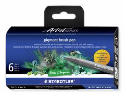 Staedtler Pigment Arts Brush Pen Greens & Turquoises Filzstift Grün, Türkis 6 Stück[e] (Staedtler Pigment Arts Brush Pen Green)