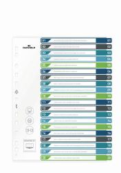Durable 679727 Tab-Register Leerer Registerindex Polypropylen [PP] Mehrfarbig (Durable 20 Part Numbered Index Divider)