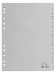 Durable 652410 Tab-Register Numerischer Registerindex Polypropylen [PP] Grau (Durable 15 Part Numbered Index Divider [20])