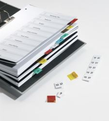 Durable 840500 Tab-Register Leerer Registerindex Blau, Grün, Rot, Gelb (Durable QUICK TAB Index Tabs [48])